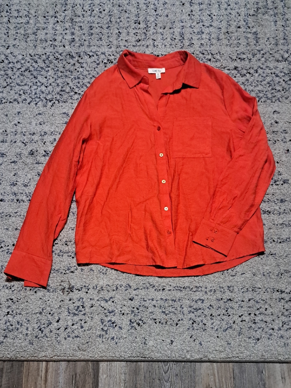Cos Red Button-Down Collared Shirt